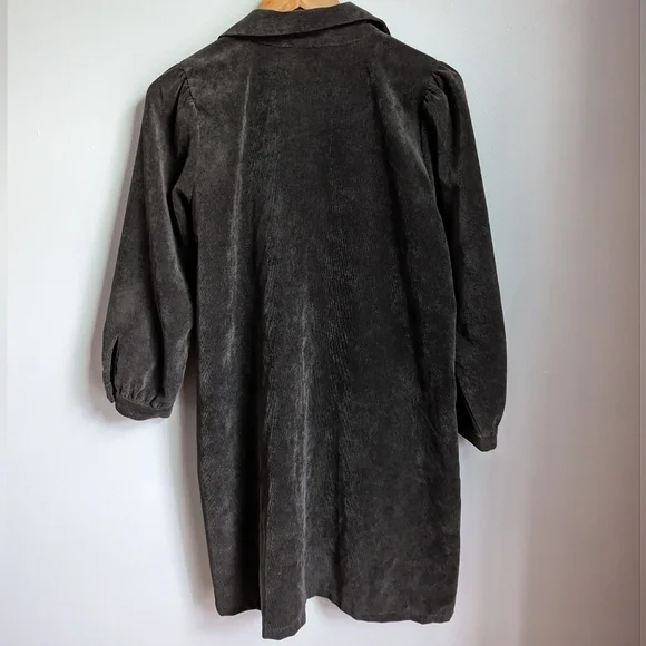 ZARA Forest Green Casual Academia Button Front Long Sleeves Mini Dress Large - Picture 14 of 14